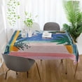 thumbnail image 3 of Yayeee Tablecloths 60" x 108" Rectangle Wrinkle Resistant Party Table Cover, Pink Seaside, 3 of 8