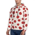 thumbnail image 3 of Naloa Abstract Red Polka Dot Men's Casual Hooded Collar Drawstring Hoodies Pullover Sweatshirts Casual Long Sleeve Shirts-Medium, 3 of 7