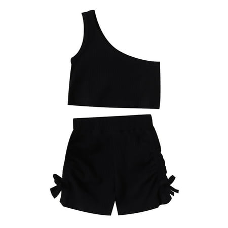 

3-6 Month Girl Clothes Summer Toddler Girls Sleeveless Ribbed Vest Off Shoulder Tops And Bowknot Ruffles Shorts Outfits Baby Boy Outfits about Mommy