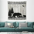 thumbnail image 3 of dinii Cabin Bear Tapestry Wall Hanging Rustic Farmhouse Wooden Western Country Wild Animal Silhouette Tapestries Home Decor for Living Room Bedroom Apartment Dorm 60"x60", 3 of 3