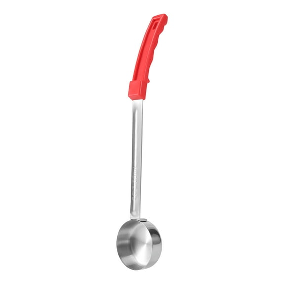 Pizza Spread Sauce Ladle Rubber Handle Flat Bottom Kitchen Cooking Spoon Stainless Steel Measuring Stir Soup Spoon -2 Oz