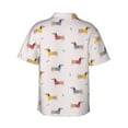 thumbnail image 3 of Balery Dachshund Dog Puppy Print Men's Hawaiian Shirts Short Sleeve Beach Shirt Relaxed Fit Vacation Button Down Shirts-XX-Large, 3 of 9