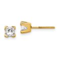 thumbnail image 1 of Quality Gold XAP5AAA 14K Yellow Gold AAA Quality Complete Princess-Cut Diamond Earring, 1 of 1