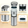 thumbnail image 4 of 4.5 Gallon/17 L Indoor Outdoor Trash Can, Commercial Garbage Can with Removable Inner Bucket, Stainless Steel Ashtray Metal Can, Waste Bin Container with Lid for Outside Patio, 4 of 7