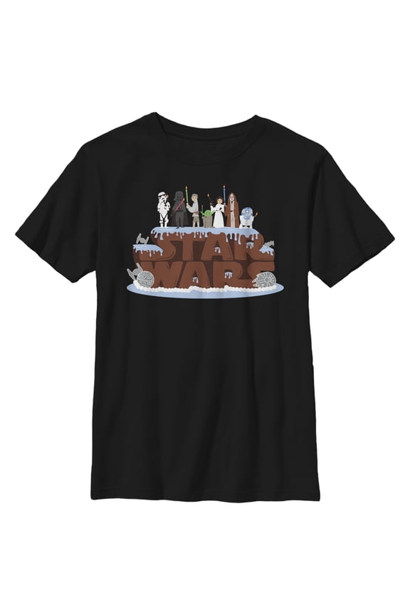Boy's Star Wars Birthday Cake Logo Graphic T-Shirt