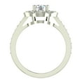 thumbnail image 4 of Solitaire Diamond Floral Halo Wedding Ring 14K White Gold (G,SI), 4 of 6