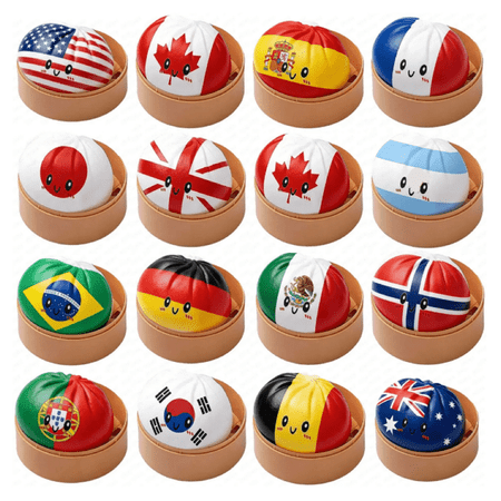 ELFINDEA Germany Dumpling Squishies Toys Soccer Fan Gear Giant Glitter Dumpling Big Bun Stress Ball Mega Flag Dumplings Stress Relief Sensory Ball for Adult & Teen Anxiety Relief Fidget Toys