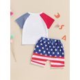 thumbnail image 3 of Niusricy 4th of July Outfit for Kids Boy 0-3T Toddler Short Sleeve T-Shirts Letter Embroidery Crew Neck Tops with Stripe Star Shorts Infant Baby Fashion Casual Clothes for Independence Day, 3 of 8