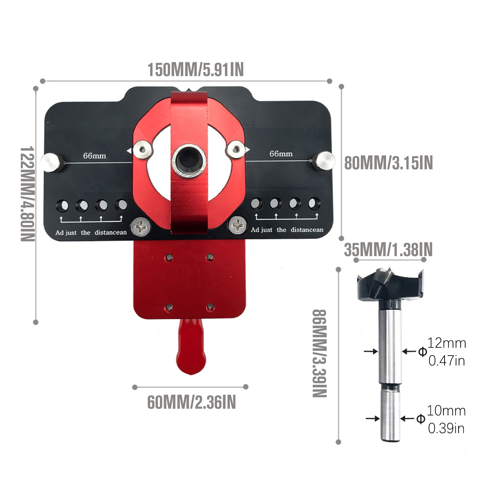 Hinge Mounting Tool Concealed Hinge Jig Concealed Door Hinge Jig with Quick Clamps Hinge Hole Drilling Guide Locator