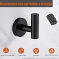 thumbnail image 4 of 6 PCS Porta Toallas, Gancho de Acero Inoxidable Set para Baño, Dormitorio, Cocina, Sala de Estar, Garaje, Aseo Ganchos de Pared (Negro), 4 of 4