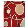 thumbnail image 2 of Geometric Red Sheer Curtains 72 Inches Long, Boho Retro Abstract Circle Black Green Light Filering Curtains, Breathable Simi Curtain Privacy Drapes for Living Room Bedroom Window Treatment, 2 of 9
