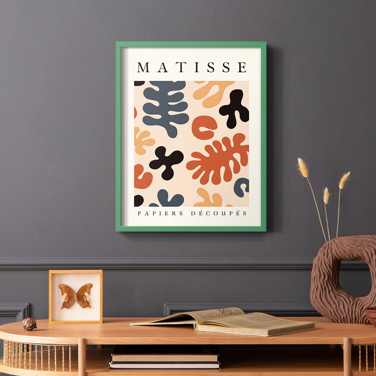 Matisse CDVI in Green Solid Wood Framed Print No Nail Hanging