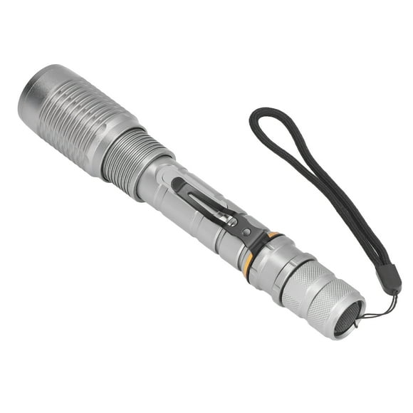 Bright Flashlight, Aluminum Alloy Telescopic Zoomable Flashlight For Home Gray