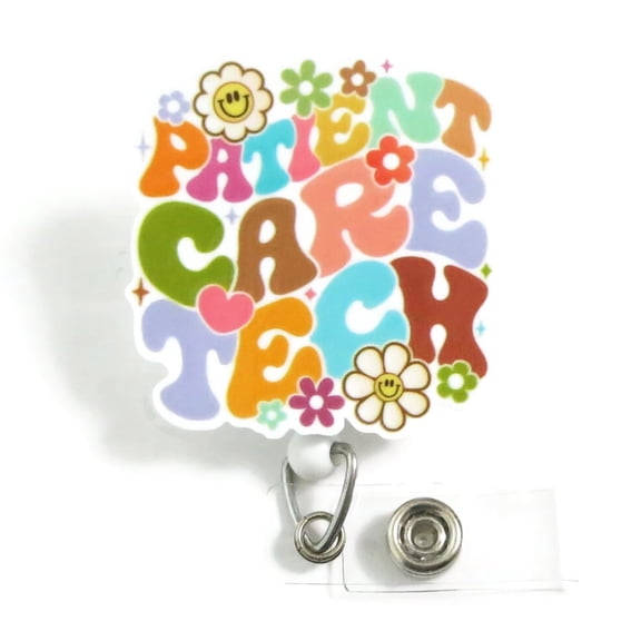 PCT Badge Reel – Cute Medical ID Holder for Patient Care Tech, CNA, Nursing Assistant | Scrapheart