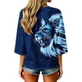 thumbnail image 4 of Levmjia Women's 3/4 Sleeve Graphic Tee England Lion 2026 Football Soccer Top Vintage Style Casual Crew Neck T Shirt Summer, 4 of 7