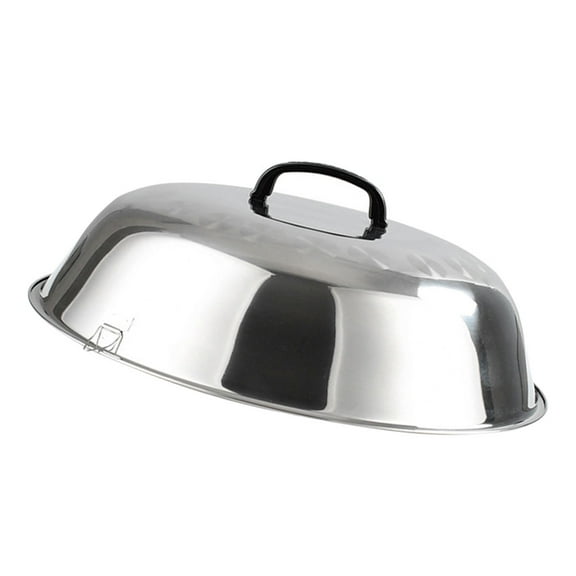 30cm Stainless Steel Cheese Melting Dome - Heat Resistant Handle - for Griddle Grill - Indoor/Outdoor - Silver