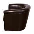 thumbnail image 3 of Lowe Contemporary Leather-Look Swivel Accent Chair - Chocolate, 3 of 9