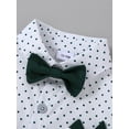 thumbnail image 4 of CARETOO Toddler Boy Outfits Short Sleeve Button Shirts Bowtie Suspender Shorts Formal Clothes 1-5T, 4 of 14
