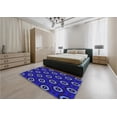 thumbnail image 4 of Ahgly Company Indoor Square Patterned DarkBlue Area Rugs, 7' Square, 4 of 6