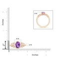 thumbnail image 4 of ANGARA Natural Vintage Style Bezel-Set 1.6 ct Amethyst Ring with Diamonds in 14K Rose Gold for Women (Size-9x7mm) | February Birthstone, Anniversary, Jewelry Gift for Women | Natural Amethyst Ring, 4 of 8