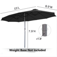 thumbnail image 3 of AECOJOY 15 Ft Patio Double Sided Umbrella Large Outdoor Umbrella in Black, 3 of 7