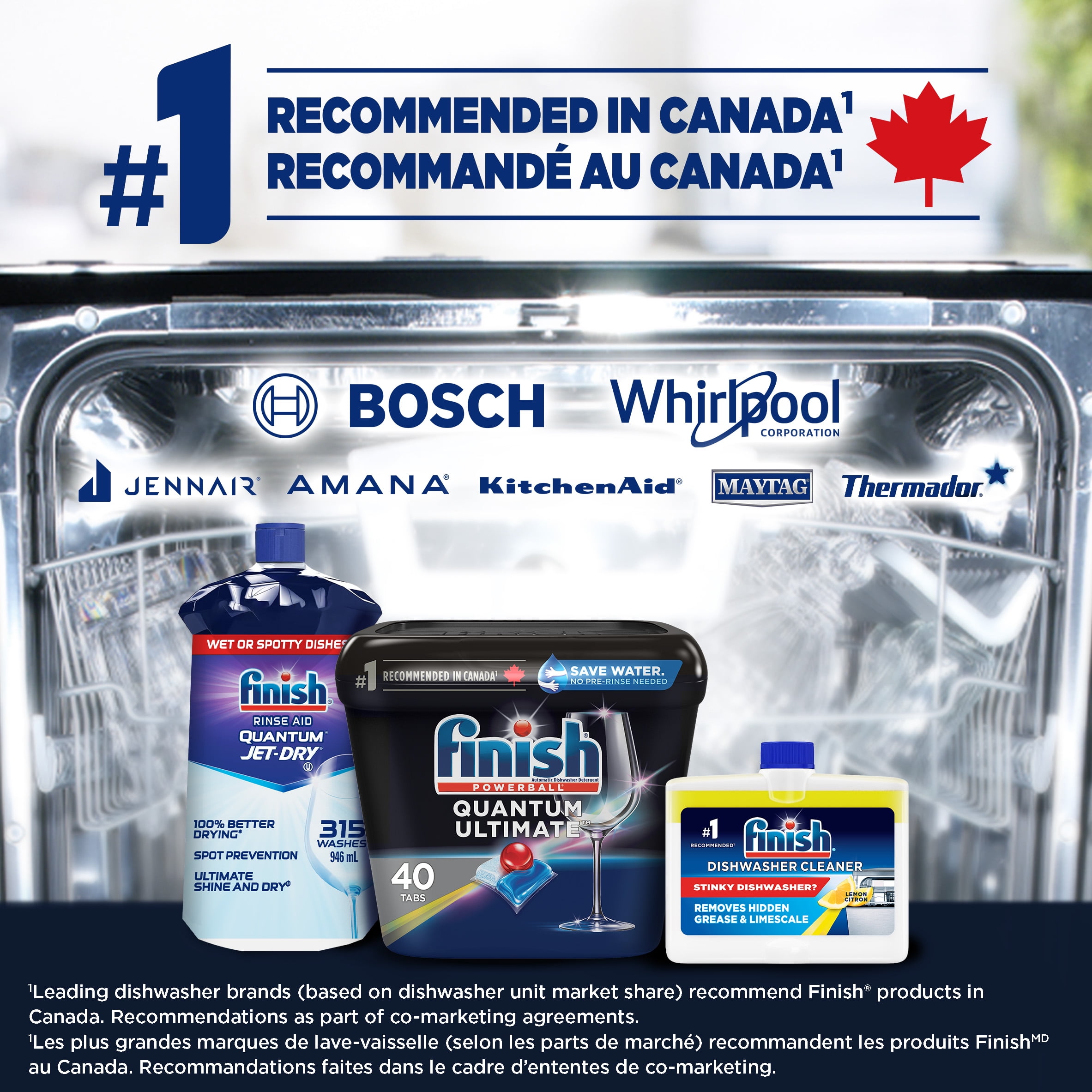 Détergent pour lave-vaisselle Finish, Quantum Ultimate, frais, 40 comprimés 40 comprimés