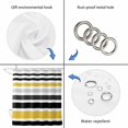 thumbnail image 5 of Yellow Black Stripe Waterproof Fabric Shower Curtain,Modern Abstract Art Coarse Striped Waterproof Fabric Shower Curtain for Bathroom Curtains Bathtubs Shower Curtains with 12 Hooks Standard 72x72, 5 of 8