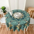 thumbnail image 2 of Mandala Sage Green Waterproof Picnic Patio Party Round Table Cloth Cover Decorations Fabric 60 Inch Circular Tablecloth for 20-47 Inch Home Dining Room Kitchen Decor, 2 of 5