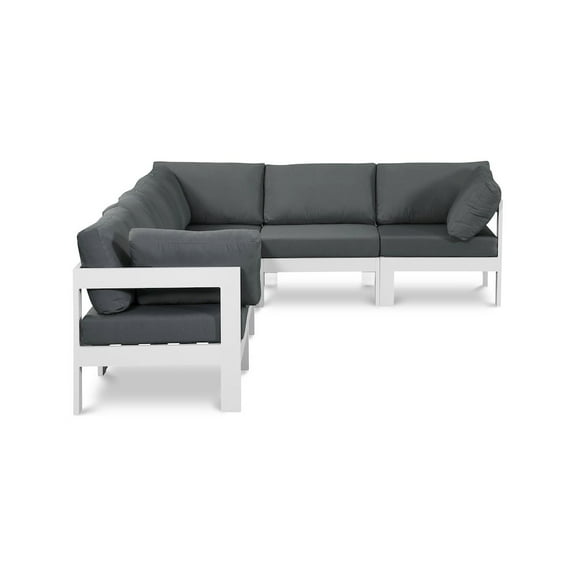 Meridian Furniture Nizuc Grey Outdoor Patio Modular Sectional