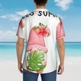 thumbnail image 4 of Balery Hello Summer Gnome Camisas hawaianas de manga corta para hombre, camisas playeras de corte holgado, camisas de vacaciones con botones,Small, 4 of 7