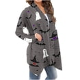 thumbnail image 6 of Kezqiaxn Winter Coats for Women Halloween Funny Holiday Long Sleeve Cardigan with Allover Print Womens Jackets Fashion Clothing, 6 of 7
