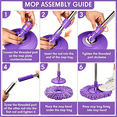 thumbnail image 3 of 360-Degree Rotating Telescopic Replacement Mop Handle - Stainless Steel with Reinforced Plastic Disc, Fits Round Mop Buckets, 47.6" Extended Length, Easy Installation No Tools Needed, 3 of 7