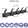 thumbnail image 2 of 2Pack Coat Rack Wall Mounted, Coat Hanger with 5 Hooks, for Hat Towel Purse Robes, 2 of 7
