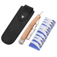 thumbnail image 1 of Retro Wood Handle 10pcs Blade Head Shaving Razor Folding Shaver Male Face Cleansing Care Tool, 1 of 15