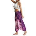 thumbnail image 5 of XIAOFFENN Yoga Pants For Women Athletic Works, Womens Baggy Harem Pant Elastic Waist Drop Crotch Pant Lightweight Cotton Casual Wide Leg Beach Yoga Pants Purple Free Size, 5 of 8