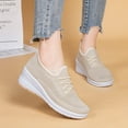 thumbnail image 5 of Khaki Women's Slip-On Knit Sneakers, Elastic, Lightweight, Breathable, Mesh, Fashionable Sneakers, Cute, Flying Woven Loafers-khaki, 5 of 5