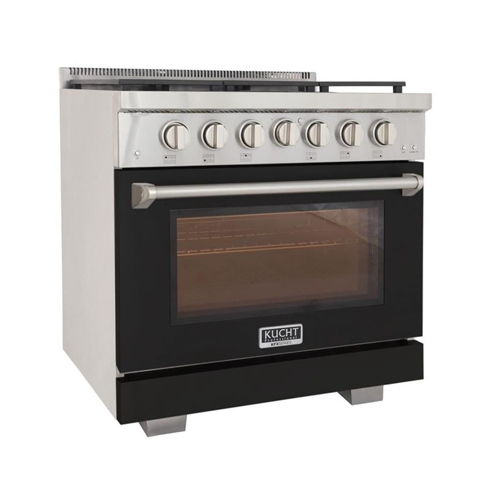 Pemberly Row 36" Natural Gas Range in Black with True Simmer Burners