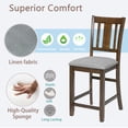 thumbnail image 6 of Noble House 40" Farmhouse Counter Height Bar Chairs with Padded Seat Set of 4, Slatted Backrest, Walnut, 6 of 8