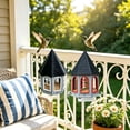 thumbnail image 7 of Bird Feeder,Gazebo-Shaped Hanging Wild Bird Feeders,Large Tray Weather Resistant Feeding Station for Outdoor Garden,Courtyard Wild Bird Feeding,Black, 7 of 7