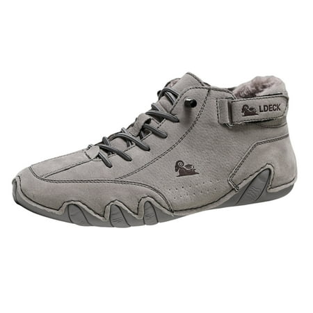 

Ediodpoh Women s And Men s Comfortable Non Winter Barefoot Shoes Made of Real Leather Outdoor Lightweight Shoes Warm Lined Winter Shoes Barefoot Hiking Shoes Snow Boots Man Boots Grey 12.5