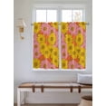 thumbnail image 6 of Kitchen Curtains 45 Inches length, Pink Orange Yellow Daisy Window Treatment Curtain Drapes, Spring Floral Botanical Lightweight Window Panels for Living Room Bedroom, 52"x45", 2 Panels, 6 of 7