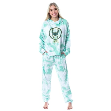 

Marvel Loki TV Show Tie Dye Womens Pajama Loungewear Hooded Jogger Set XXXL