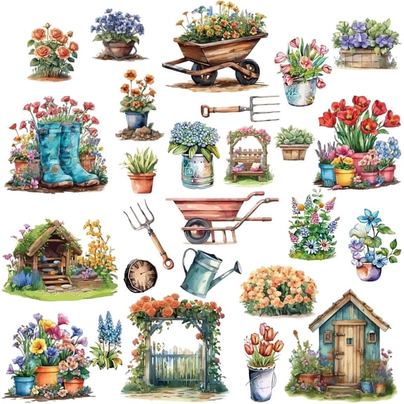 Summer Garden Flowers Window Stickers Self -Adhesive Floral Pattern Bird Strike Transfer Decal Sticker