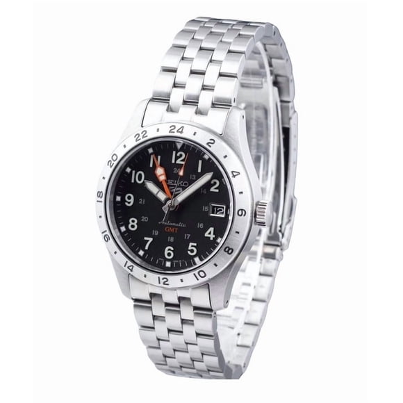 Seiko Reloj 5 Sports GMT Automático con Esfera Negra para Hombre SSK023K1