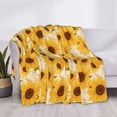 thumbnail image 3 of Naloa Vintage Marble Pattern Sunflower Flannel Blankets - Thick and Warm Blanket for Winter, Soft Fuzzy Plush King Blanket for All Seasons60"x50", 3 of 6