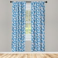 thumbnail image 3 of Ambesonne Leopard Print Curtains, Panther African Skin, Pair of 28"x84", Azure Blue and Blush, 3 of 5