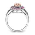 thumbnail image 2 of Sterling Silver Rhodium Morganite Heart Ring, 2 of 6