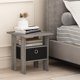 thumbnail image 4 of Mesa auxiliar Furinno Andrey con cajón para papelera, roble francés, gris/negro, 4 of 9