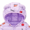 thumbnail image 2 of Hicidod Infant Jackets Cute Bear Ears Hooded Long Sleeve Down Coat Lightweight Floral Printed Thicken Winter Warm Jacket, 2 of 5