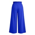 thumbnail image 6 of ibiyuan Women Textured Pleated Wide Leg Trousers, Elastic High Waist Flowy Loose Fit Pants Lightweight Casual Bottoms Resort Street Daily Outfit, 6 of 6